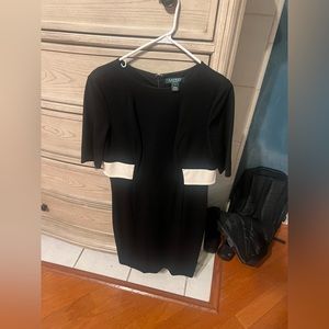 Ralph Lauren classic sheath dress, size 12, black and white, like new